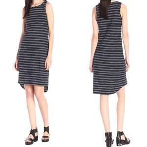 EUC Vince Striped Tank Sleeveless Linen Dress Navy